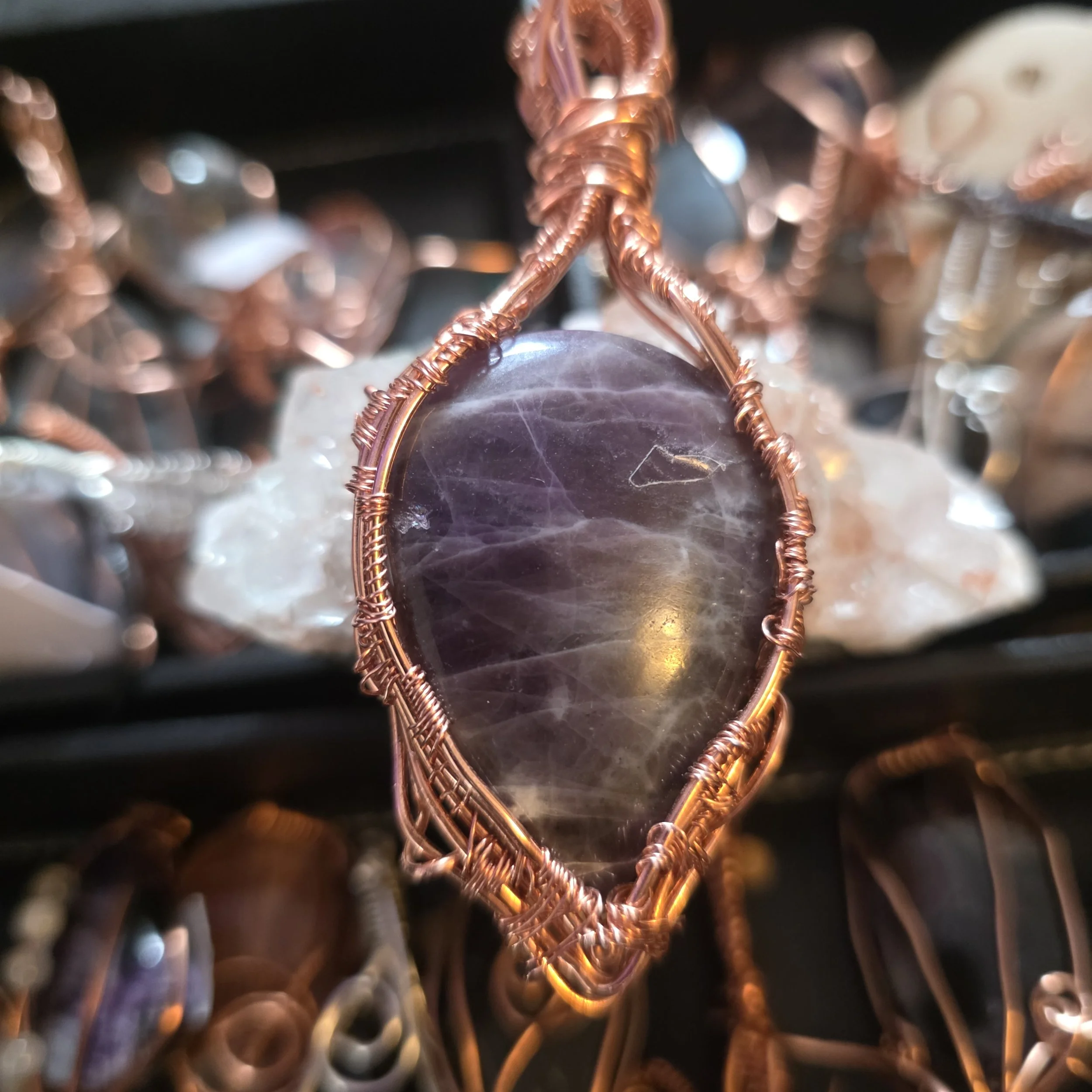 Chevron Amythyst Pendant