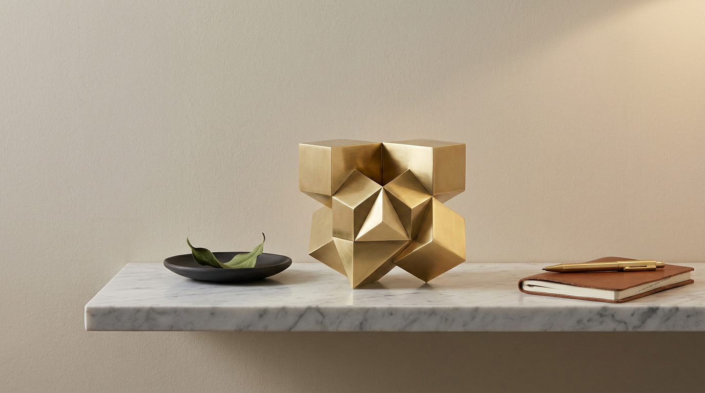 Geometric Brass Sculpture