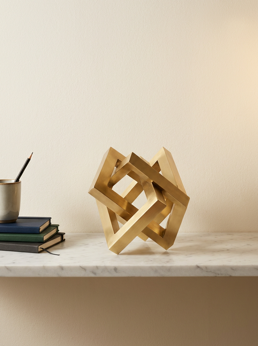 Geometric Brass Sculpture