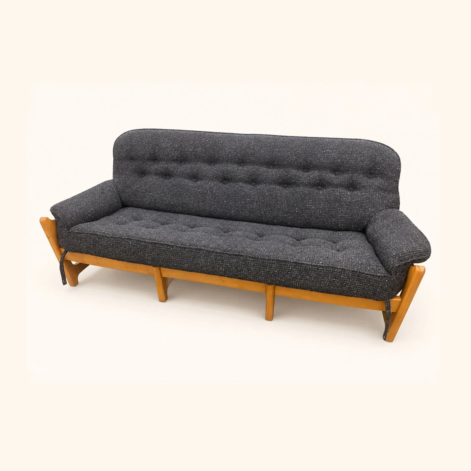 Tufted Wooden-Frame Sofa — Before & After
