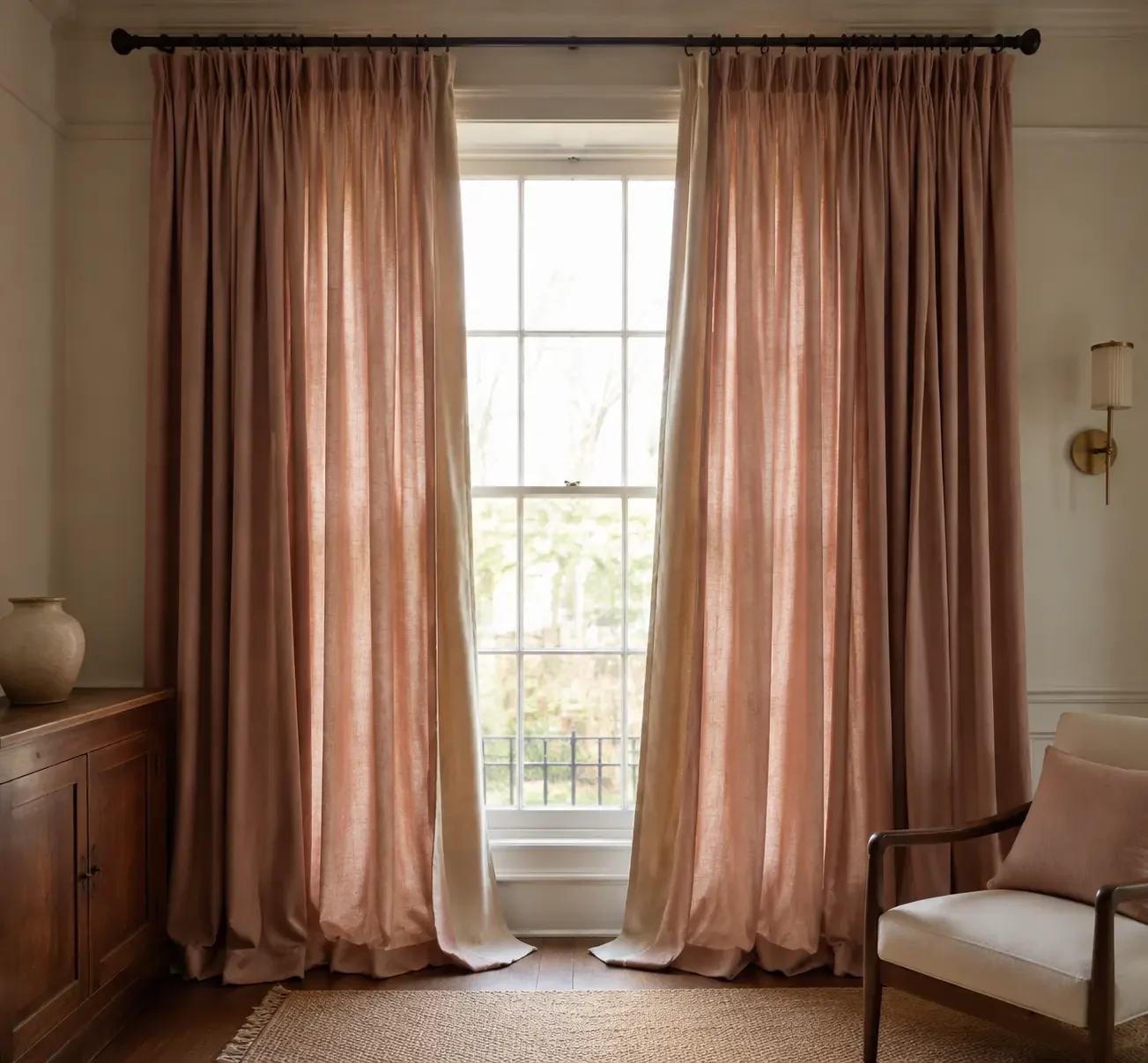 Bespoke curtains framing a window