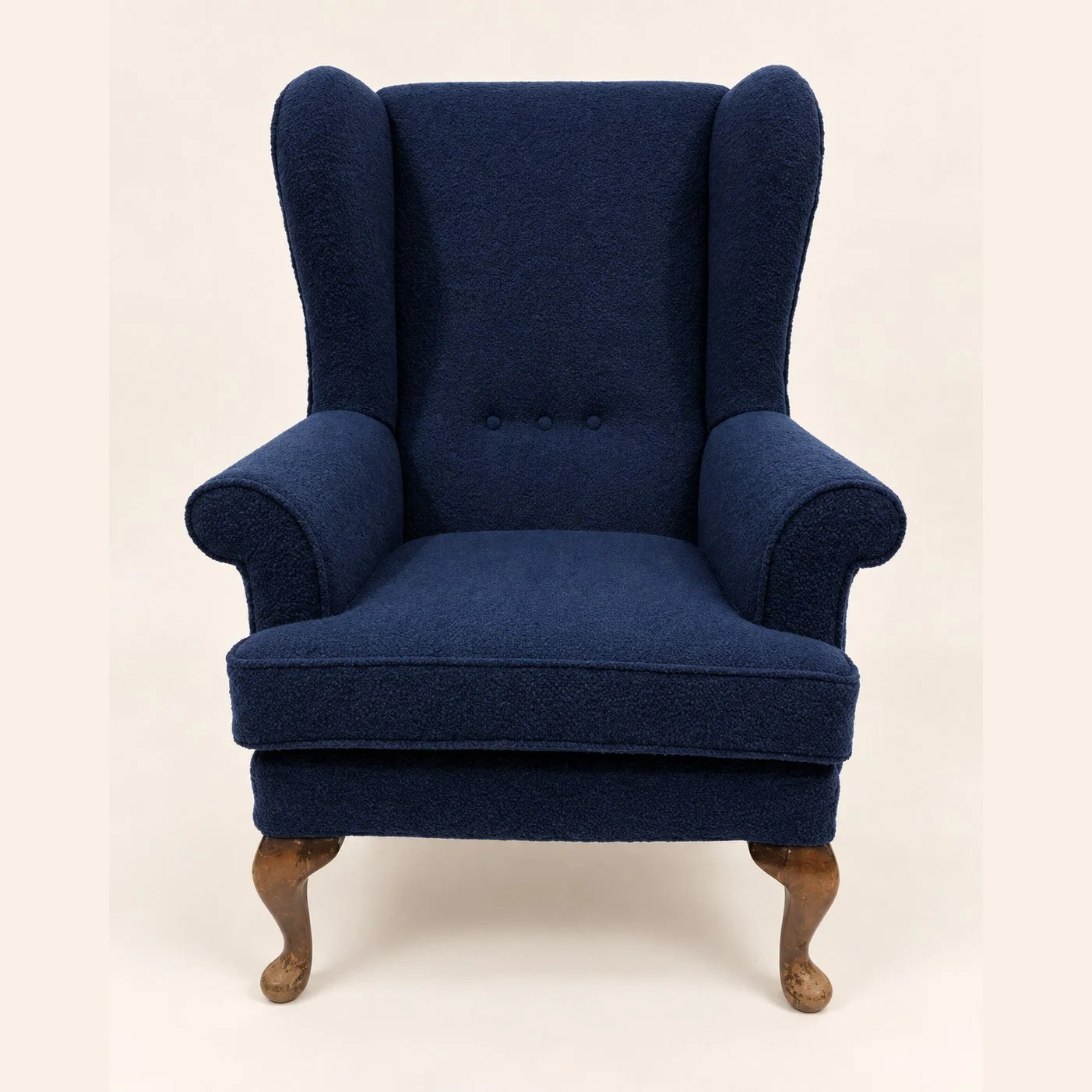 Navy Parker Knoll Armchair — Before & After