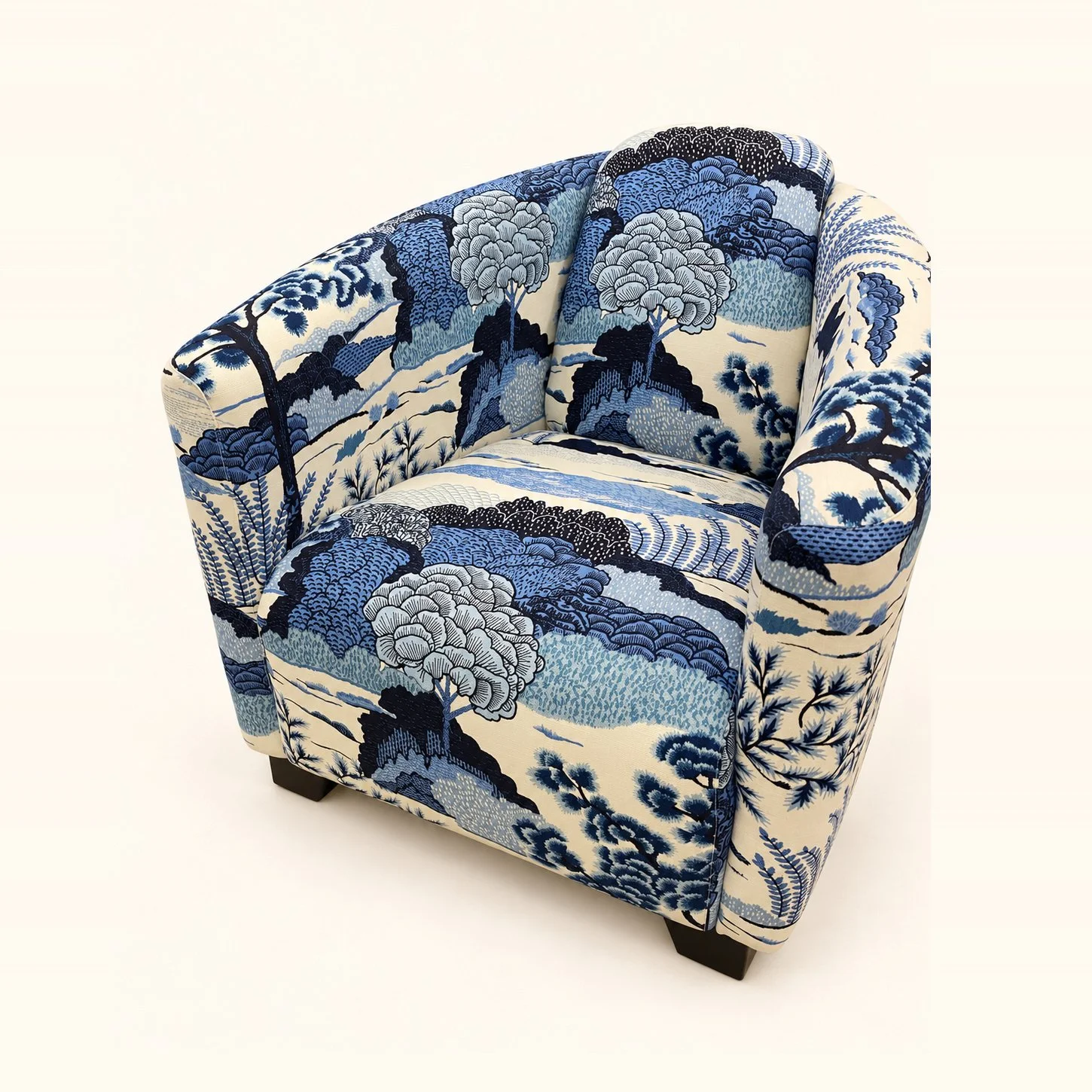 Blue Floral Tub Chair — Before & After