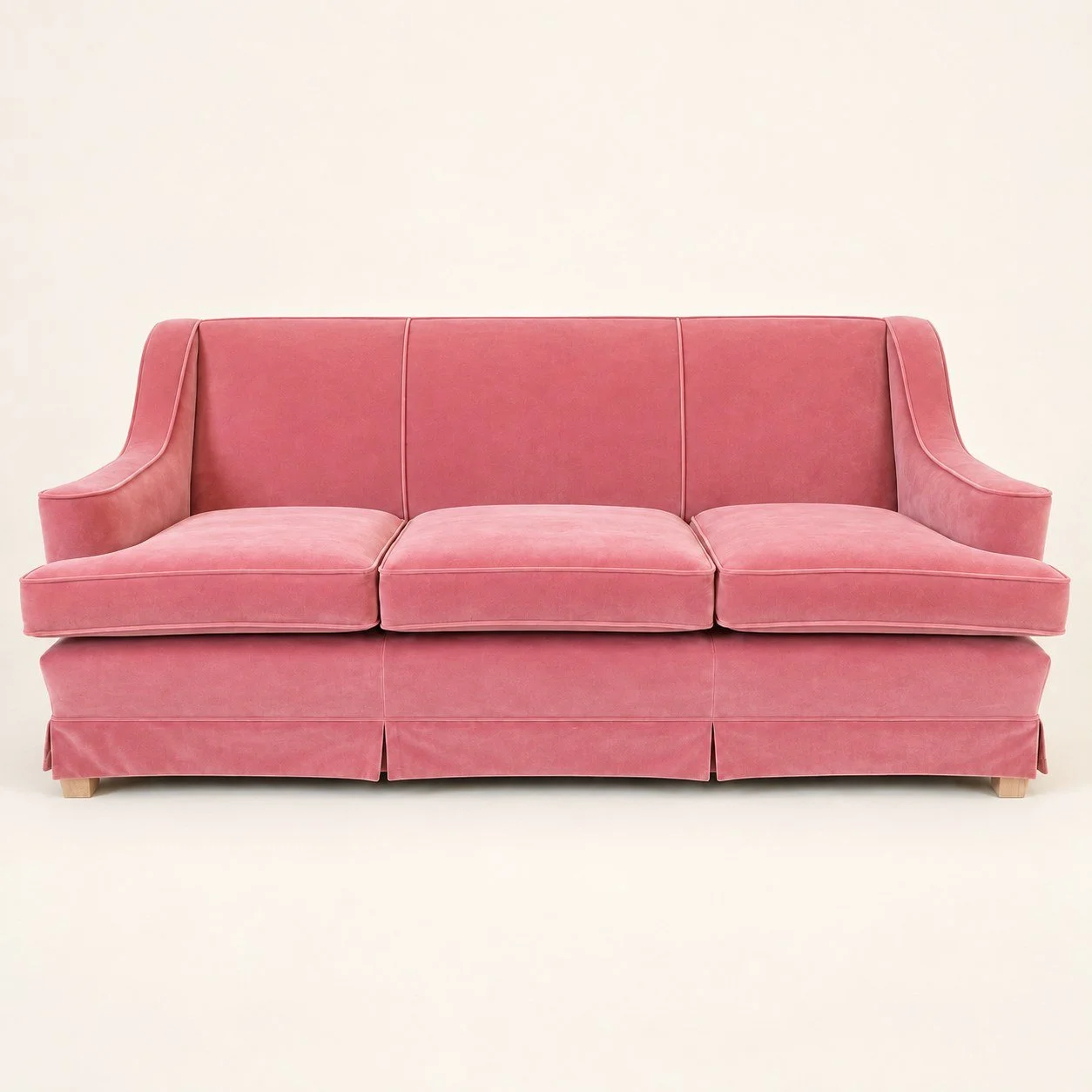 Pink Three-Seat Sofa