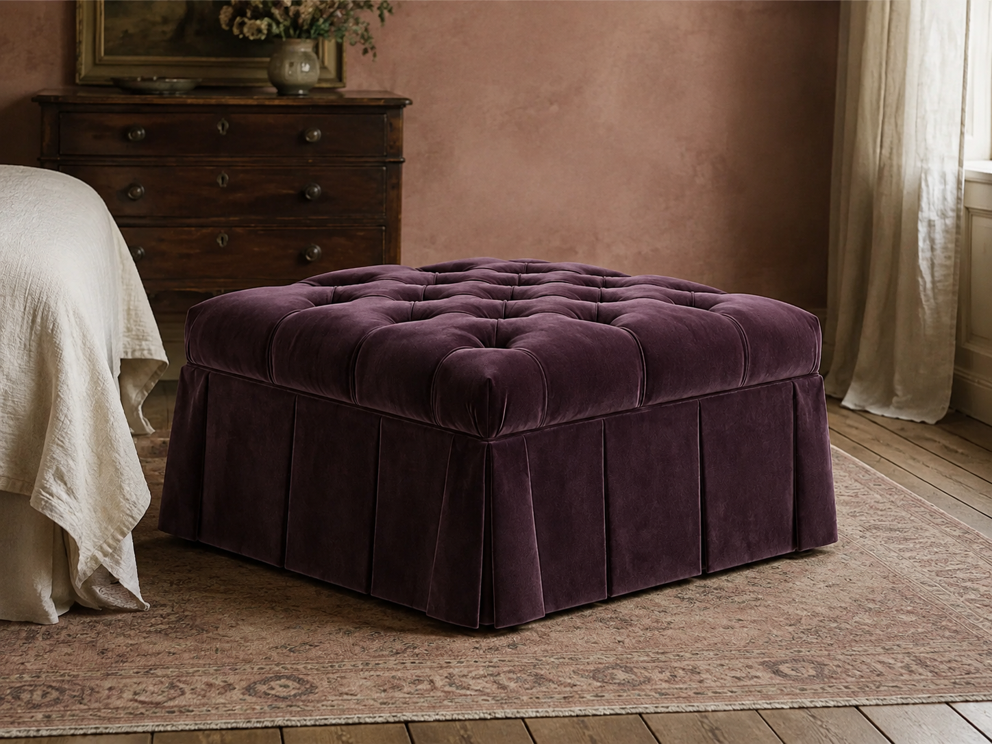 02 — Pleated Buttoned Ottoman
Enquire about this style →