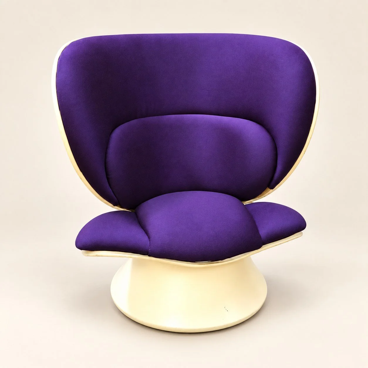 Purple Sculptural Swivel Chair