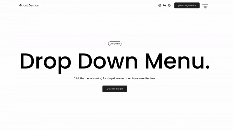 Drop down hamburger menu preview