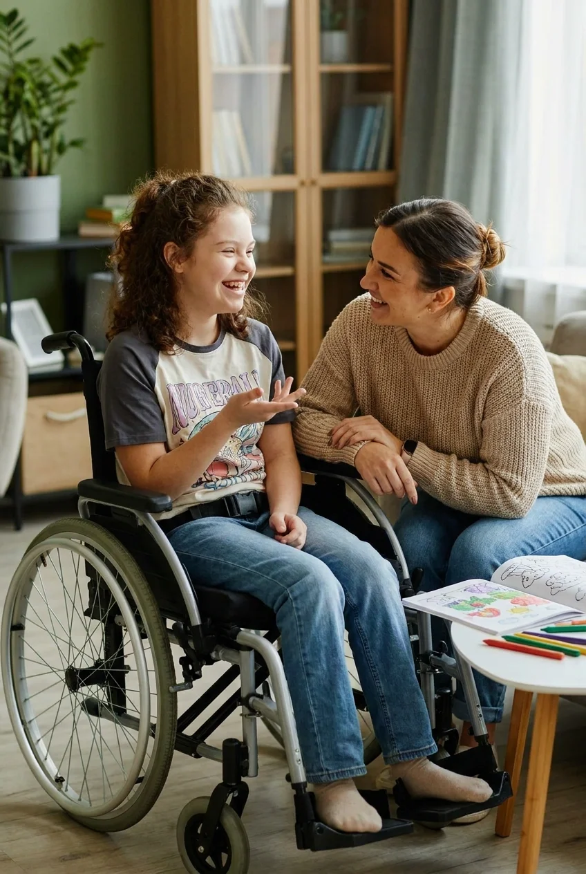 A family receiving care