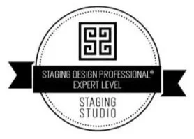 Staging Design Professional, Expert Level, Staging Studio badge.