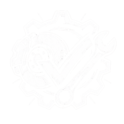 A graphic illustration of a mechanical gear with a dial brake, a wrench, and a checkmark overlayed, symbolizing maintenance and repair.