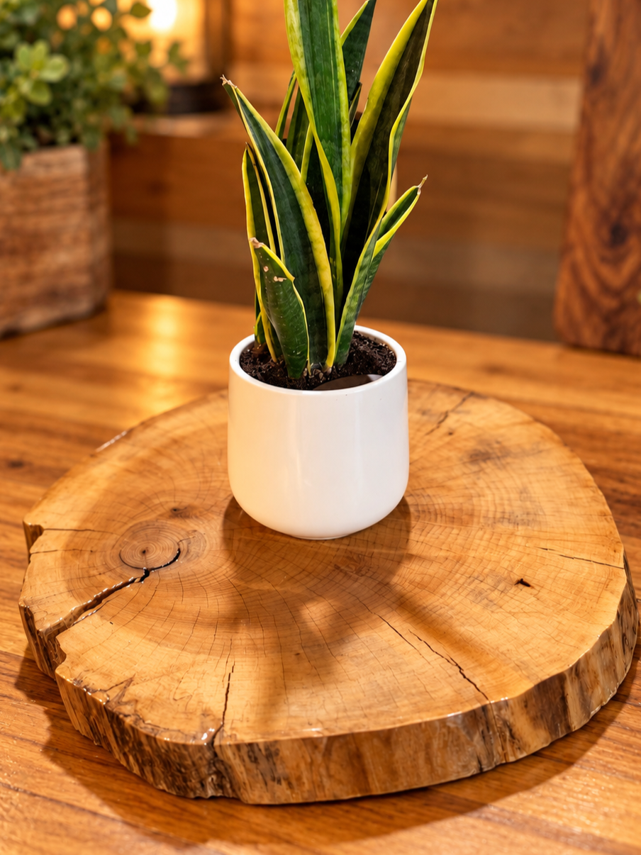 Smooth wooden center pieces
