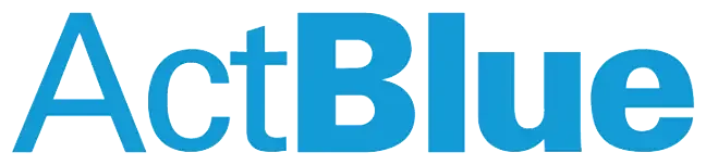 ActBlue logo in blue letters.