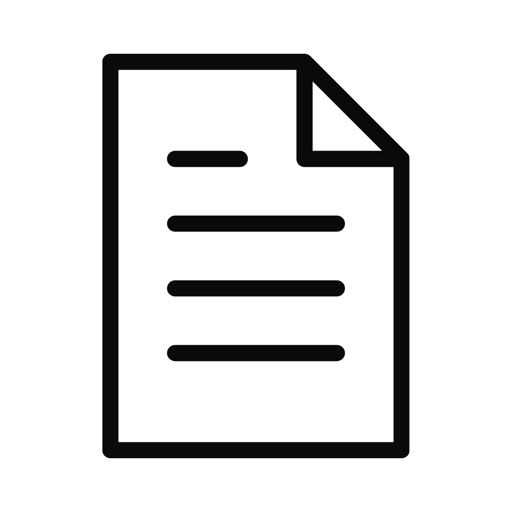 Icon of a document with lines of text and a folded corner