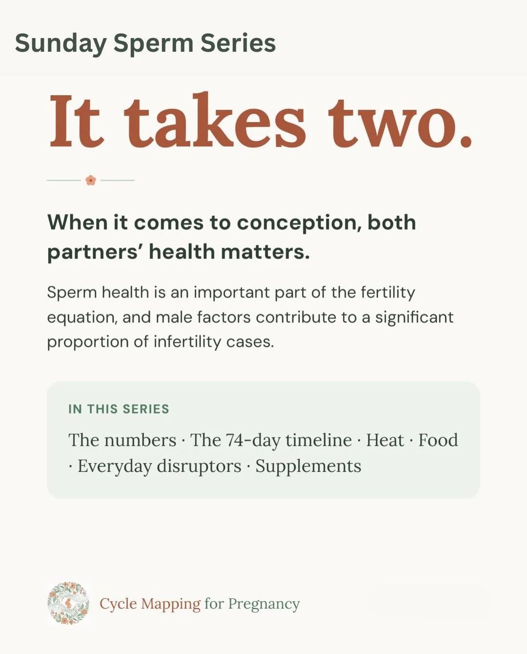 Every Sunday for the next several weeks, we will be doing a Sunday sperm series to help shed some light on things that help sperm health since it is plays such a big role in conception. 

Got a semen analysis back and not sure what it means?  Here ar