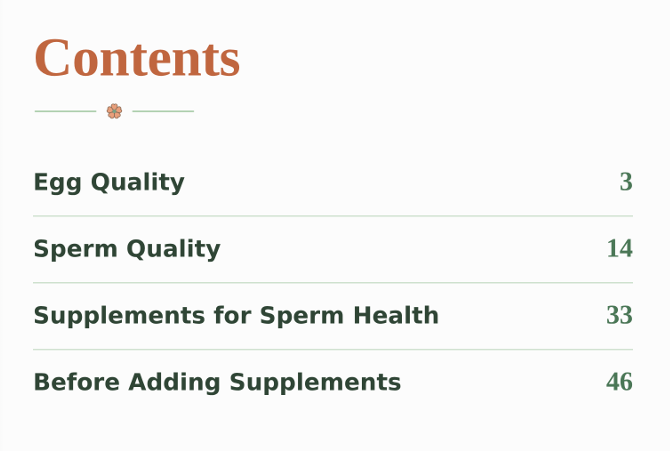 Optimizing Sperm and Egg Quality
