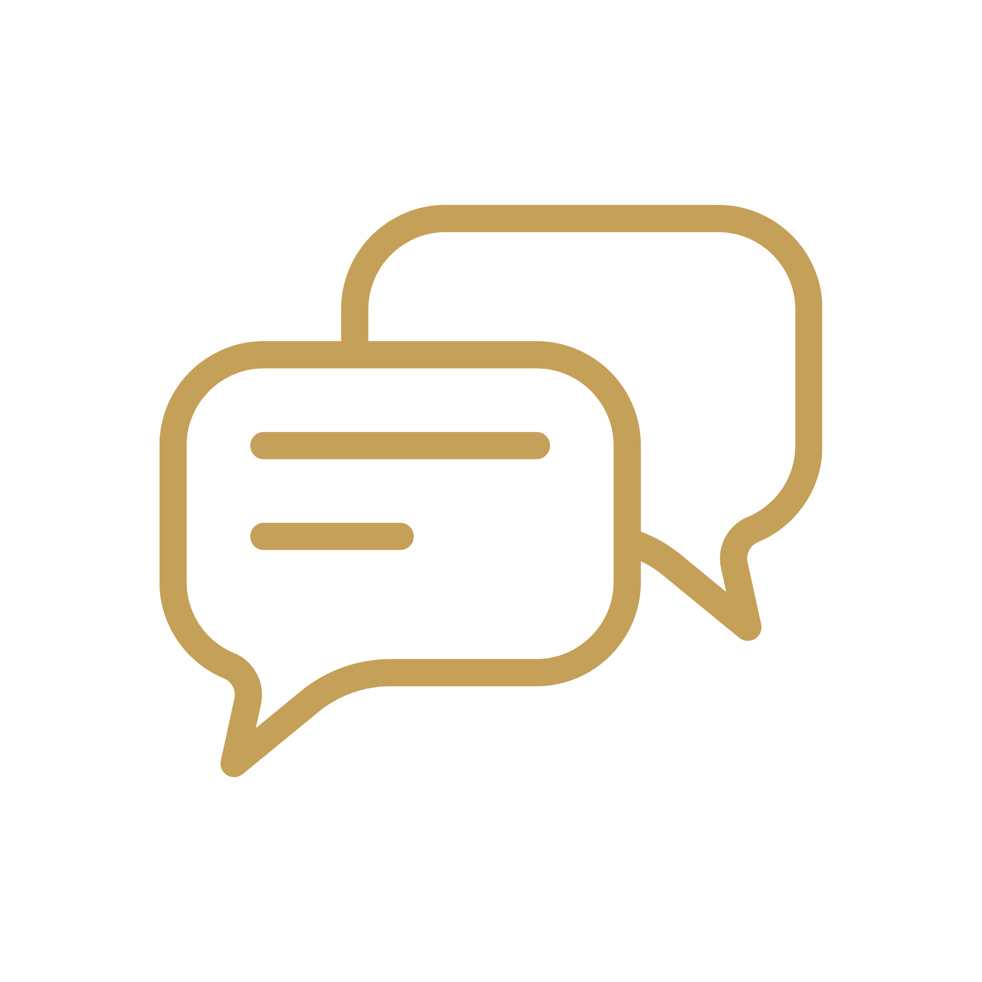 Speech bubbles icon representing open communication