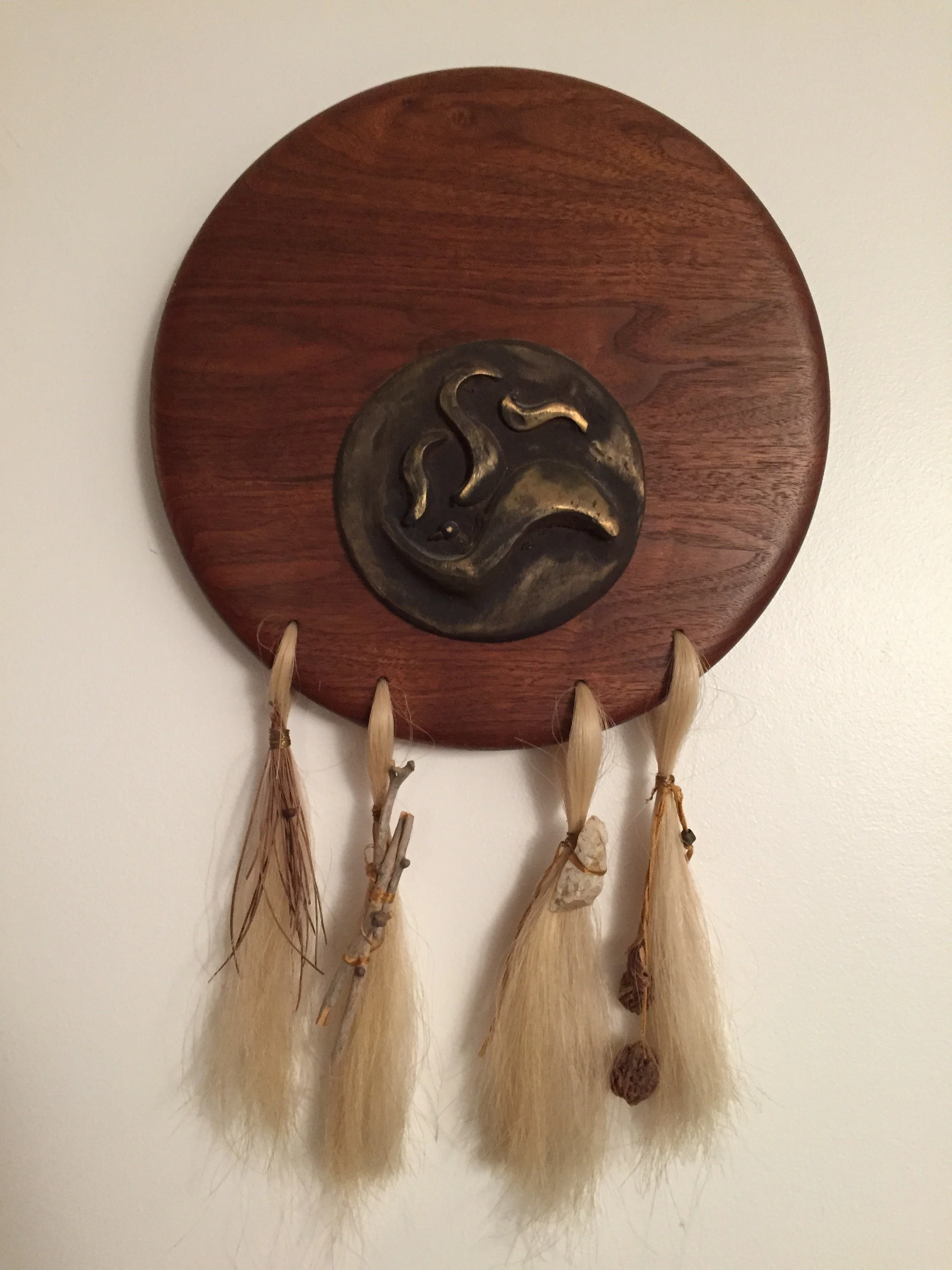 Earth - black walnut, bronze, horse hair,stone, pine needles,sticks,.JPG