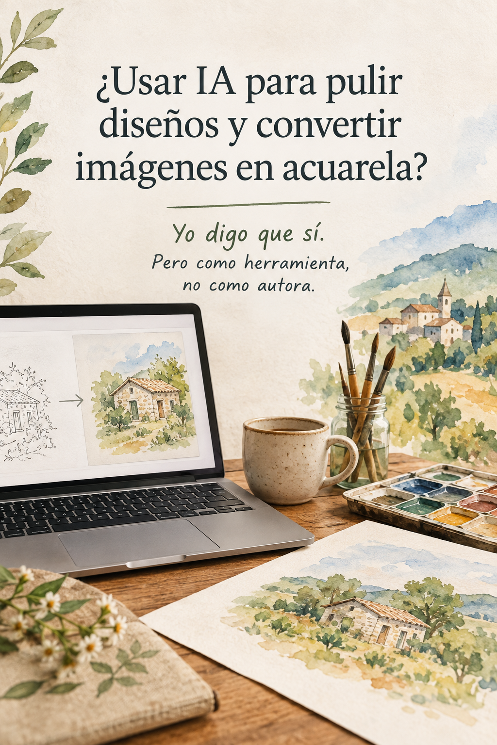 ¿Usar IA para pulir diseños y convertir imágenes en acuarela?