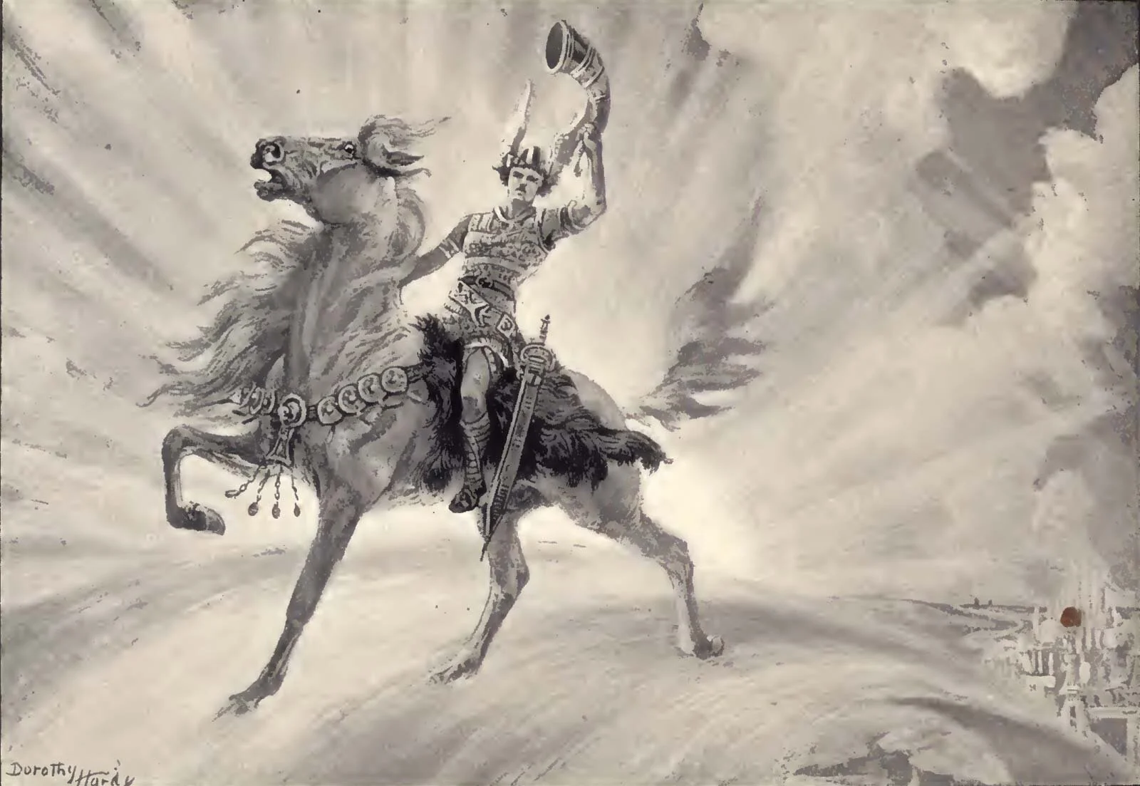 Heimdall’s Trumpet is inspired by the Norse god Heimdallr, who was the watchman of the gods. He would use his horn, Gjallarhorn, to warn the other gods of danger.