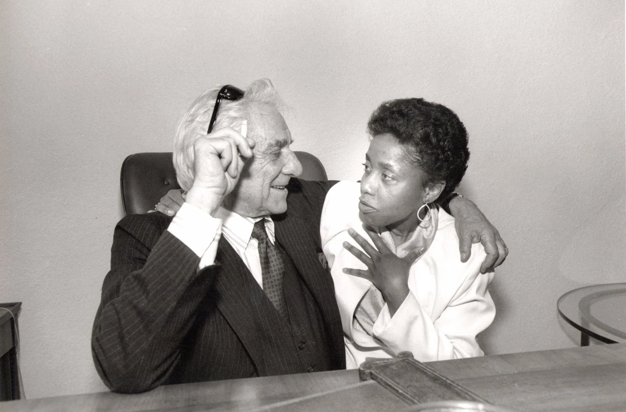 Tania León with Leonard Bernstein, 1988