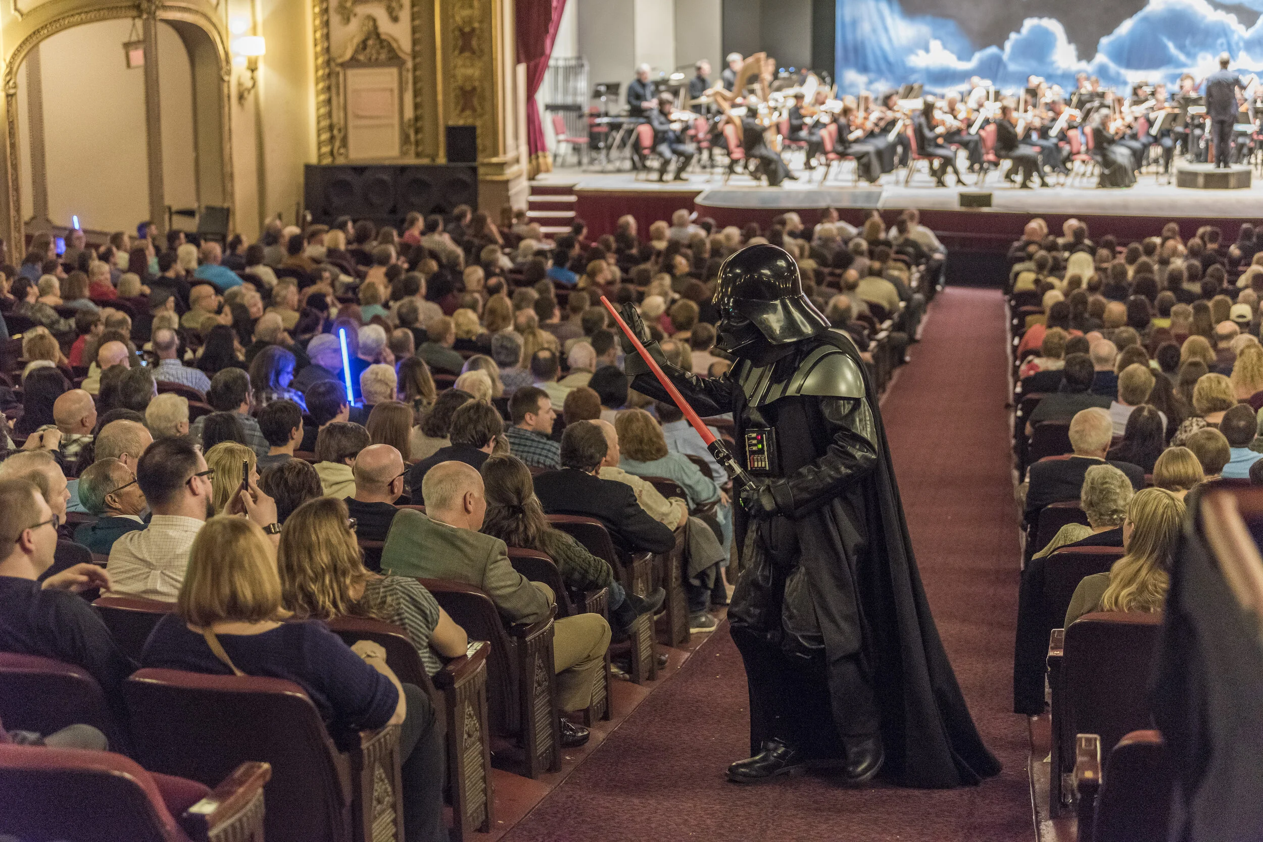 Darth Vader interacting with the audience during Star Wars &amp; More (2019)