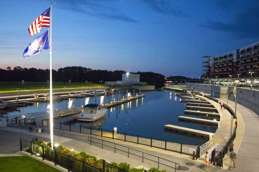  Originally the site of the American Locomotive Company’s manufacturing plant, the Mohawk Harbor saw extensive renovations to become a waterfront destination. 