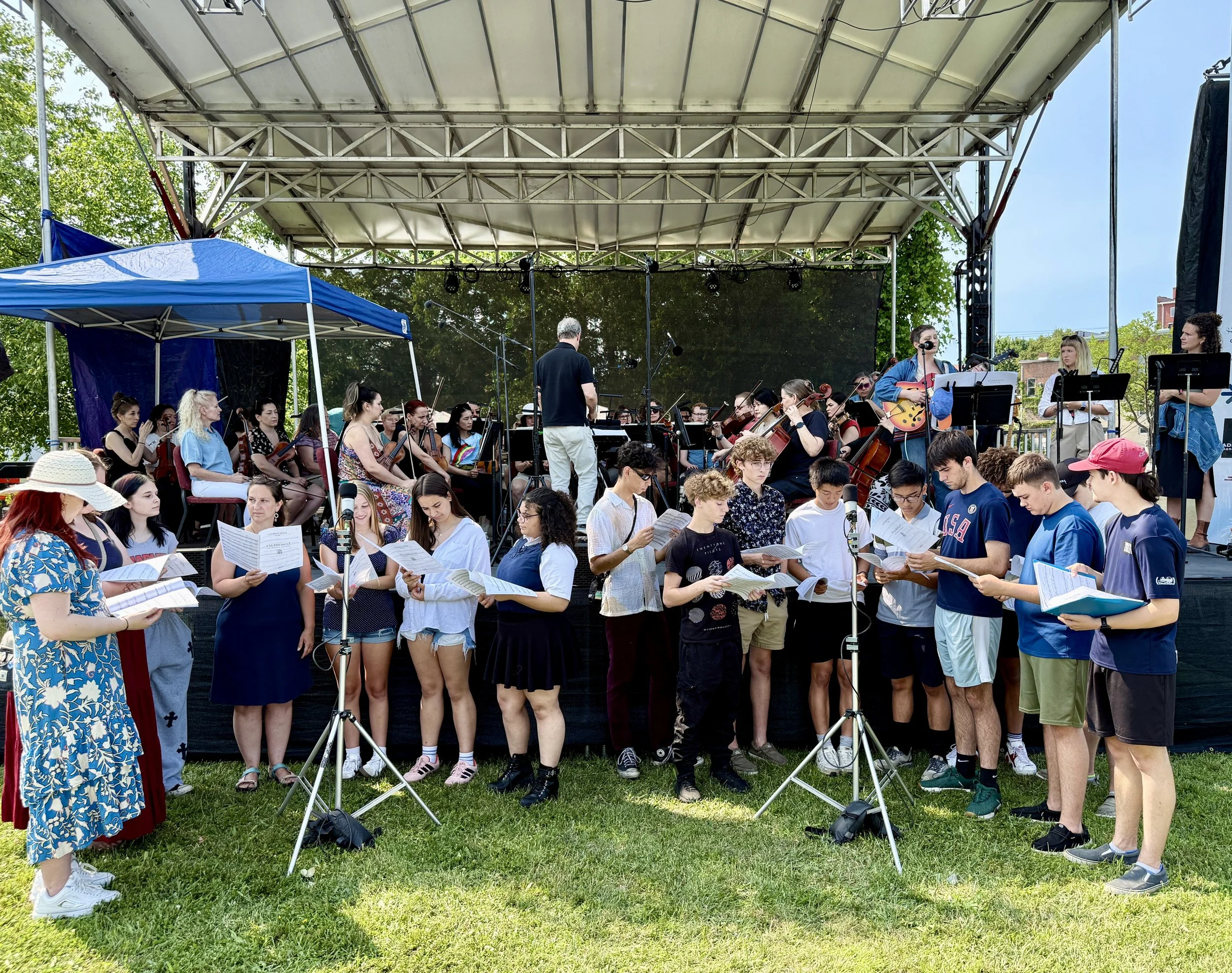  Mynderse Academy choirs preparing for the world premiere of Tanner Porter’s newest work in Seneca Falls, NY on July 4, 2025 