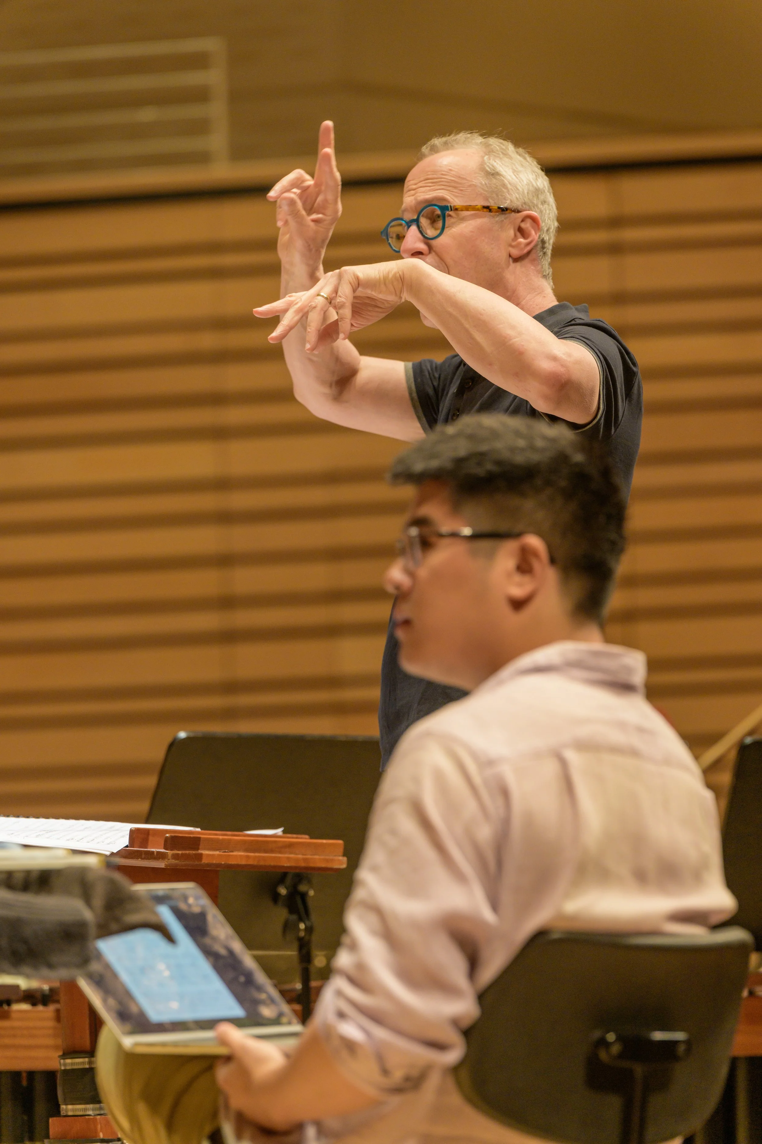  Composer Bobby Ge observes during Albany Symphony Open Rehearsal at EMPAC Concert Hall June 5, 2025 PC: Gary Gold Photography 