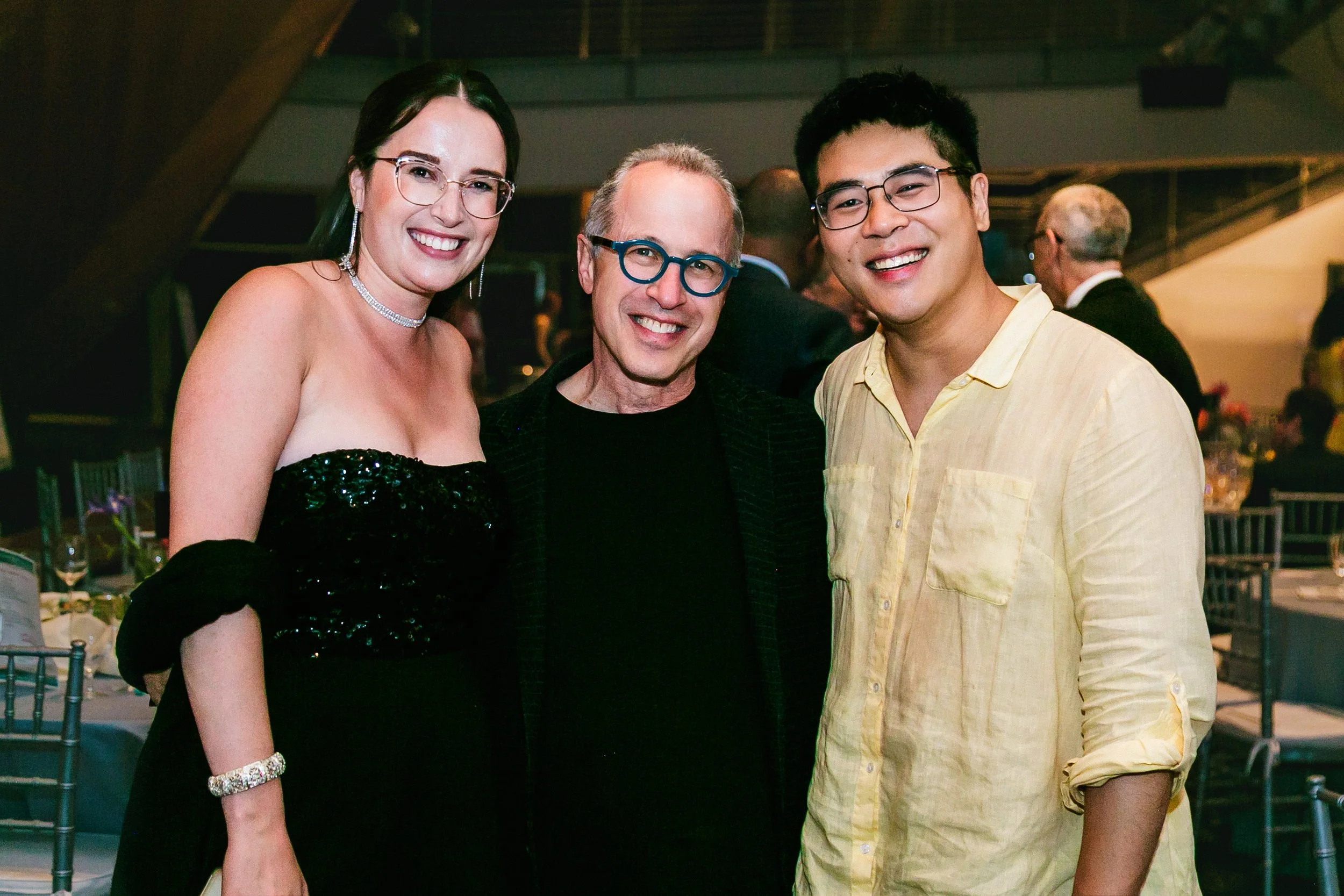  Composer Katie Jenkins, David Alan Miller, composer Bobby Ge at Summer Soiree June 6, 2025 PC: Best Frame Forward 