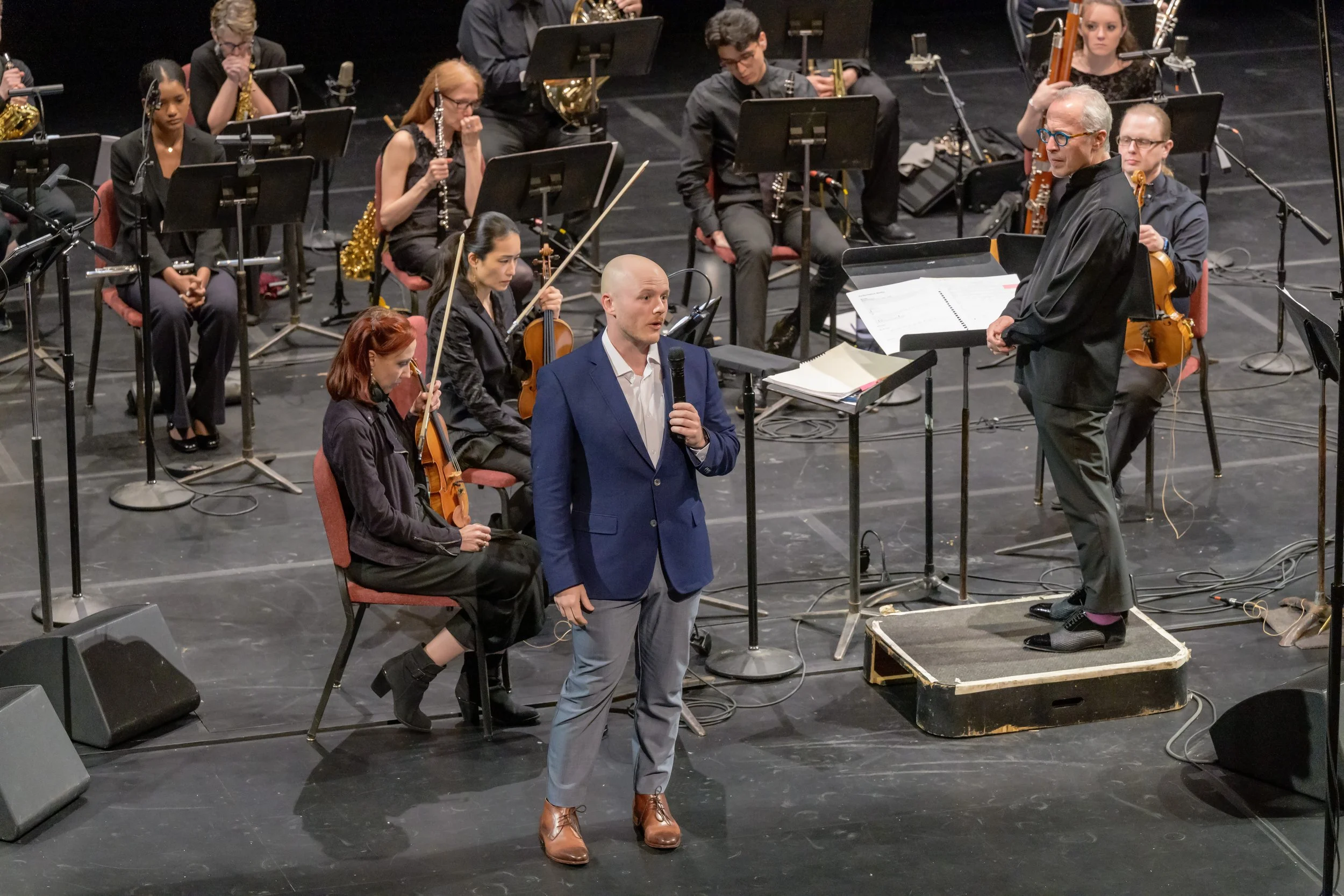  Composer Max Vinetz introduces his piece for Dogs of Desire June 6, 2025 PC: Gary Gold Photography 