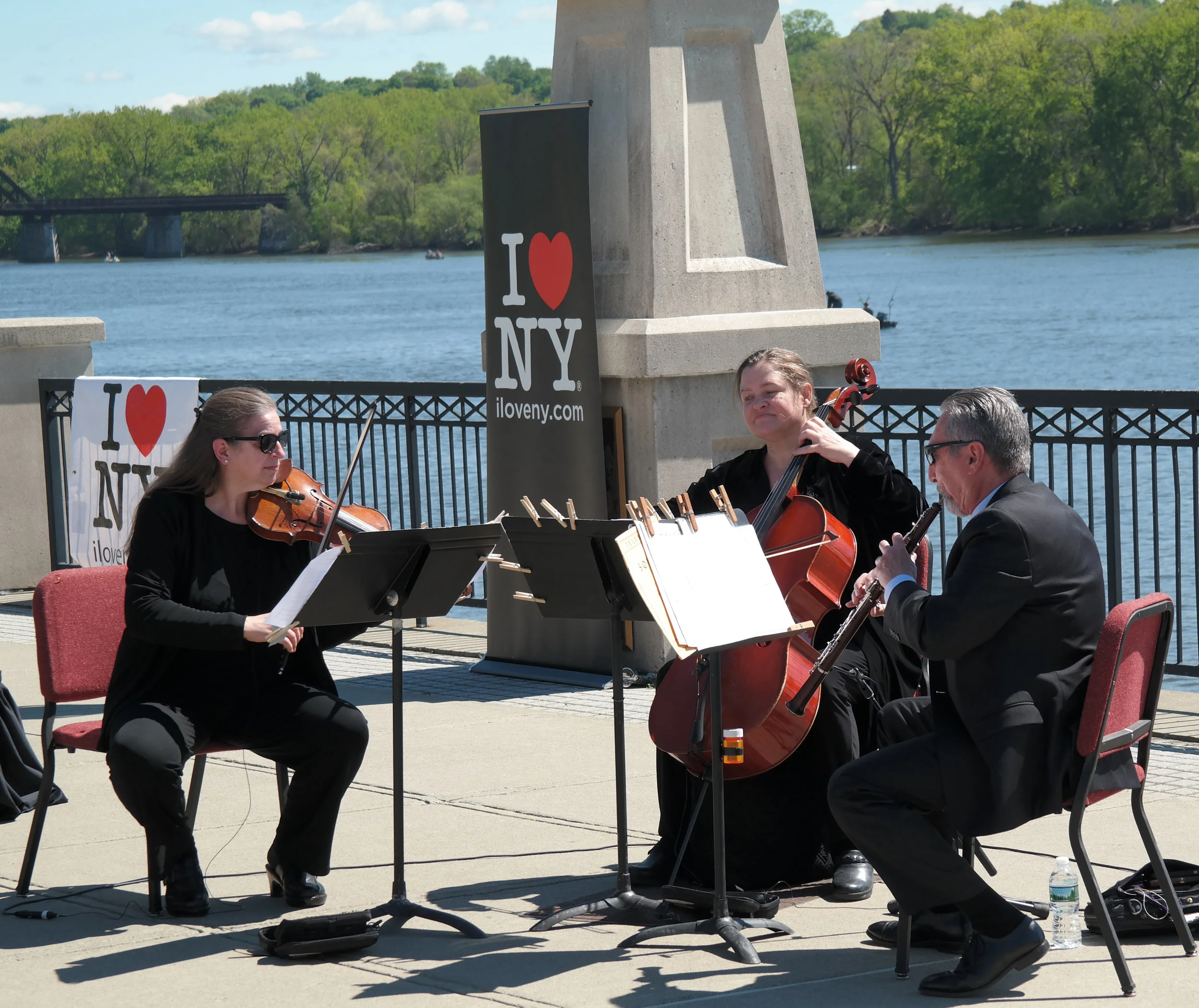Albany Symphony Musicians perform selections from Handel's Water Music at Albany's Jennings Landing on May 12, 2017 at the official launch of Water Music NY.