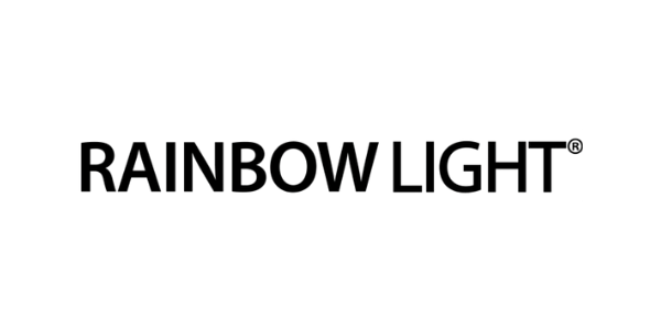 Rainbow Light logo in black text with a stylized rainbow design above it.
