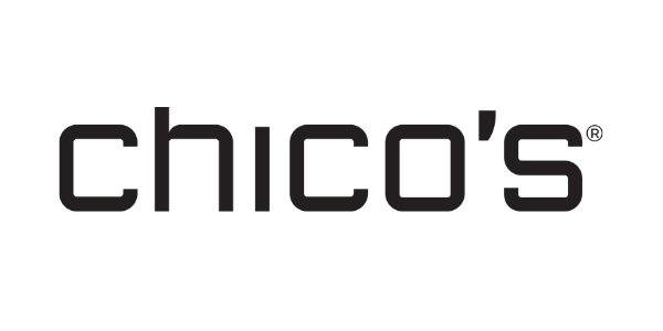 Chico's logo in black text on a black background.