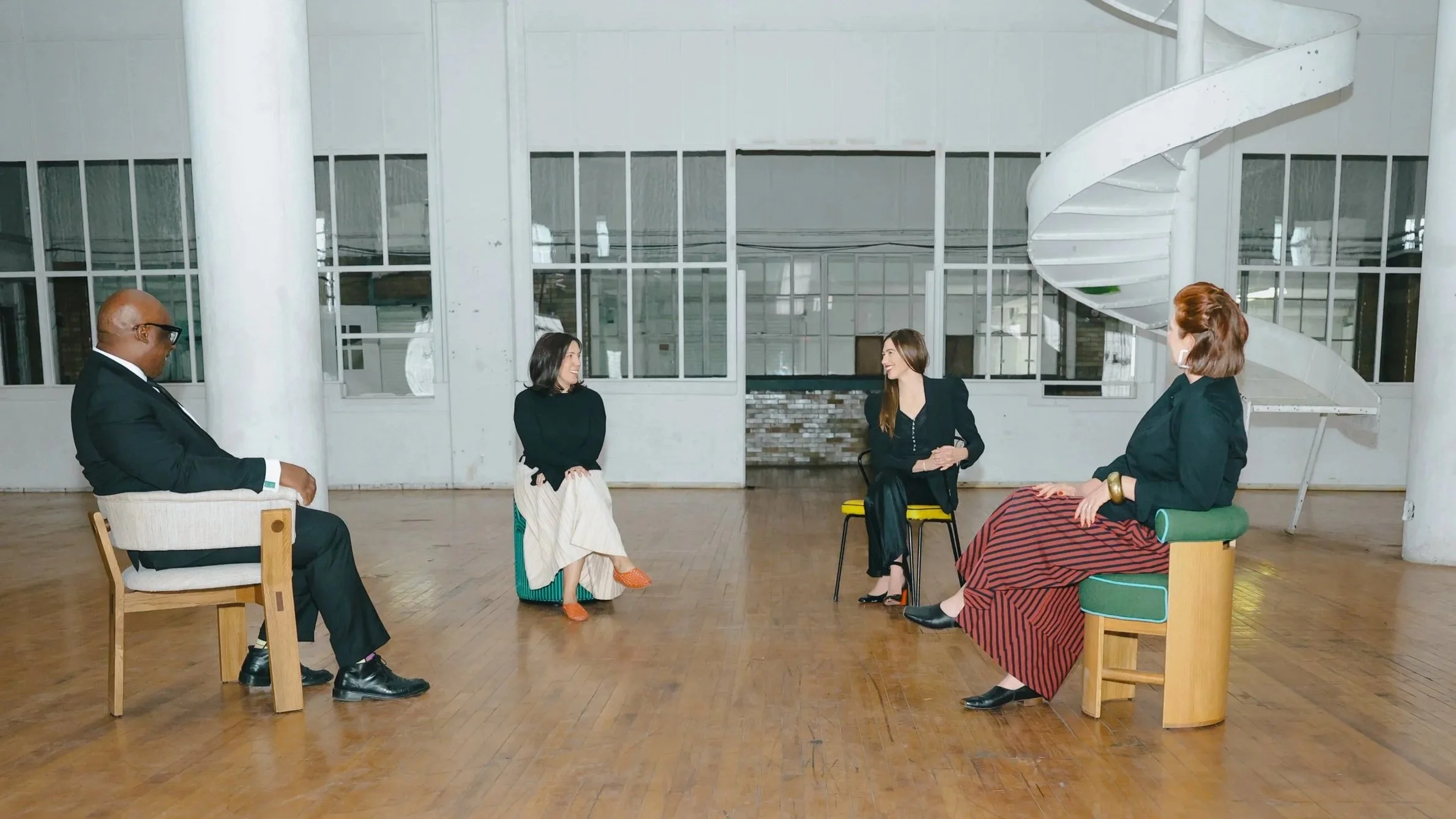 DDD Detroit Independent Study Program Leadership, from left to right: Michael Stone-Richards, Bria Bergman, Amelia Patt-Zamir, and Addie Langford.