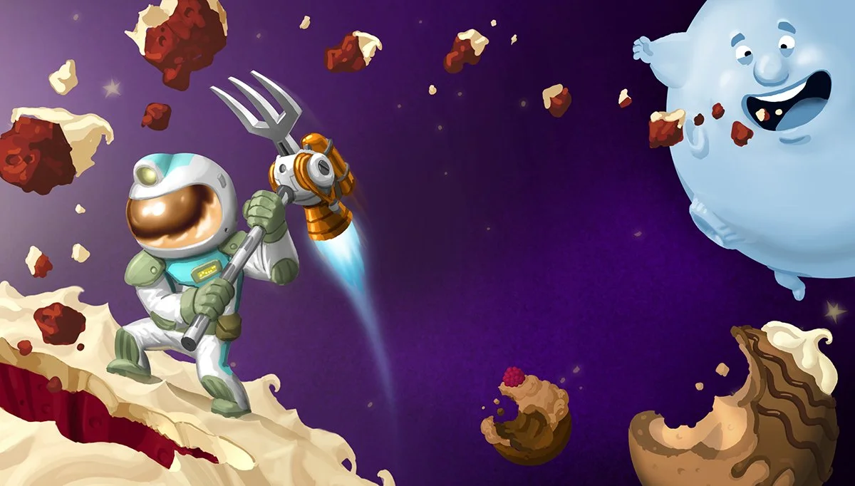 "Cake Miner" was such a fun game concept to pitch. This was the splash screen design.