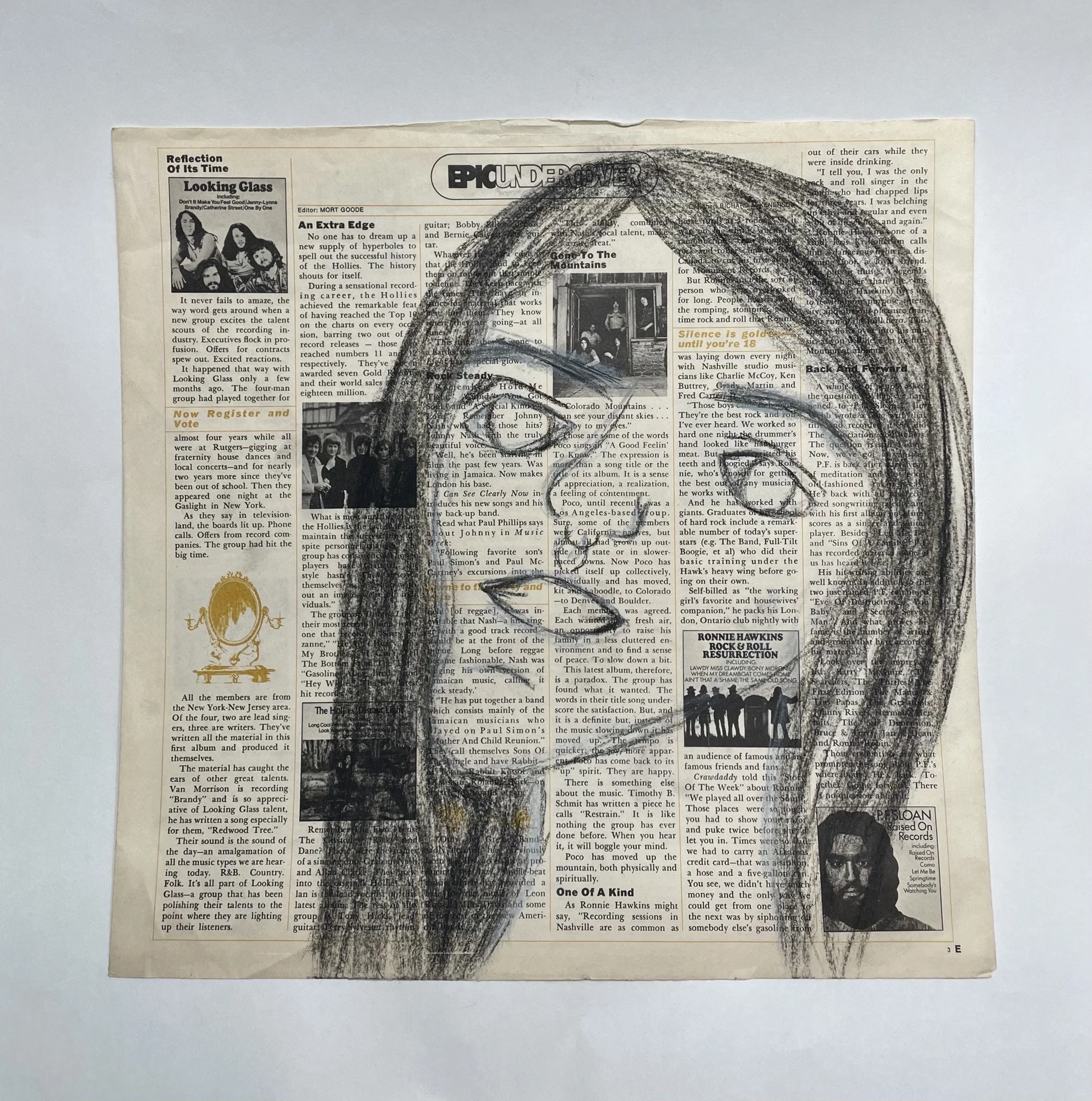 awkward self charcoal drawing