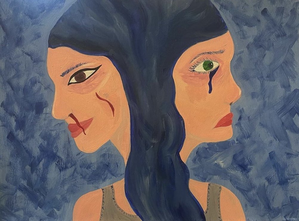 two sides of me oil painting