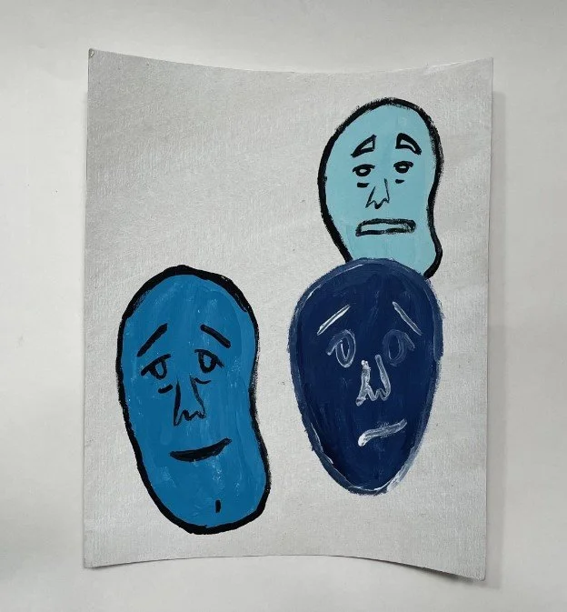 sad beans acrylic painting