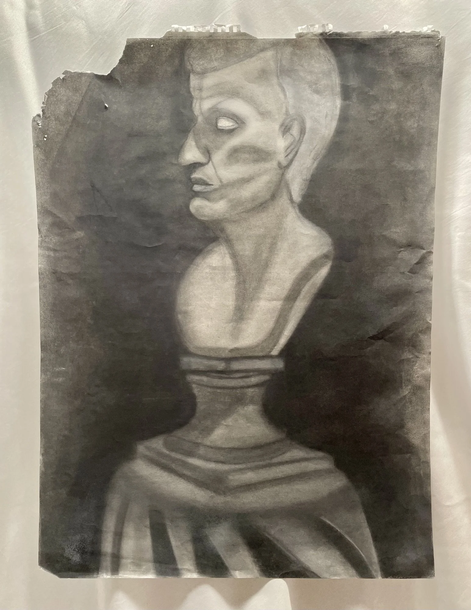 angry man charcoal drawing