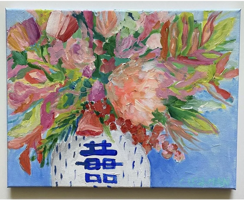 Grand ole Millennial florals, acrylic on canvas