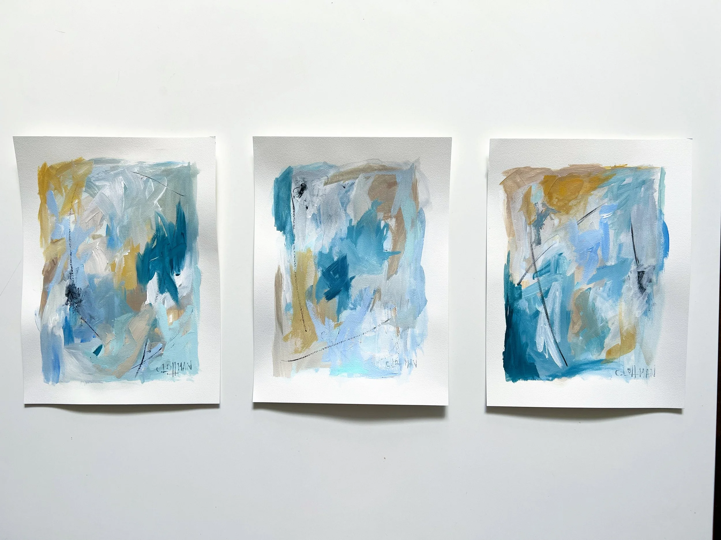 D. Abstracts, Acrylic on paper canvas