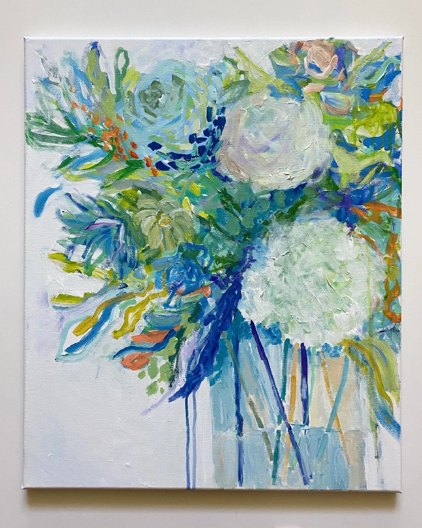 Blue Florals, acrylic on canvas