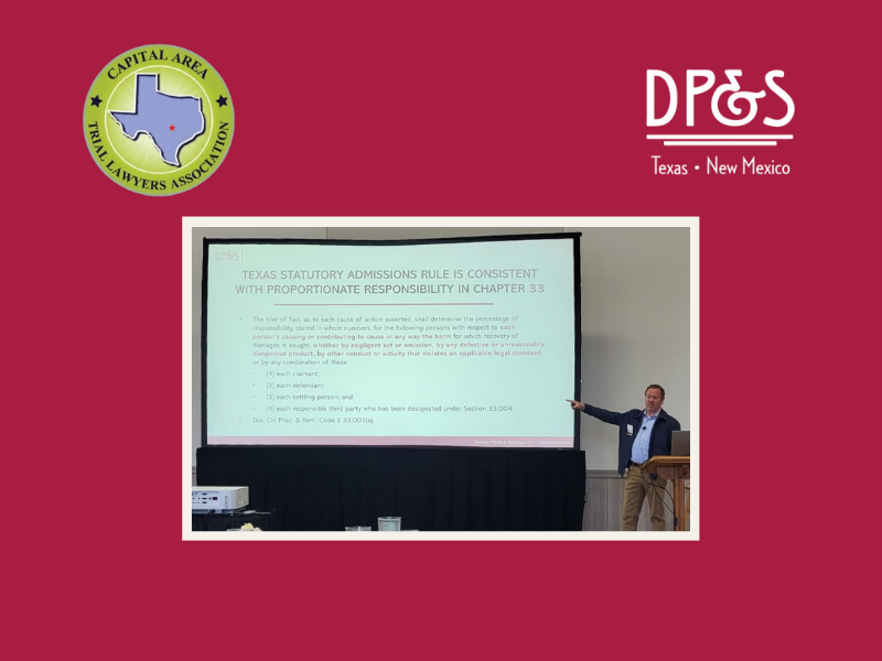 Kirk Pittard Presents on Direct Negligence Claims Against Employers and the So-Called ‘Admissions Rule’ to Austin-Area Trial Lawyers