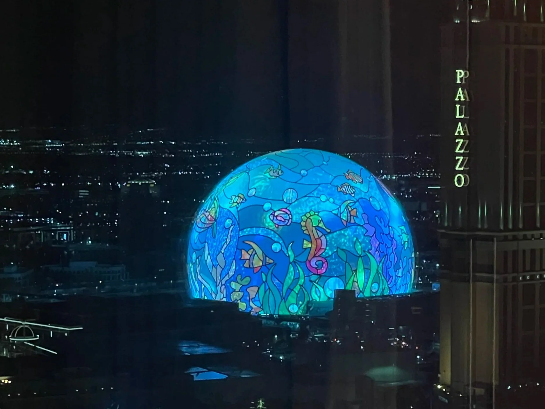image of sphere in las vegas at night