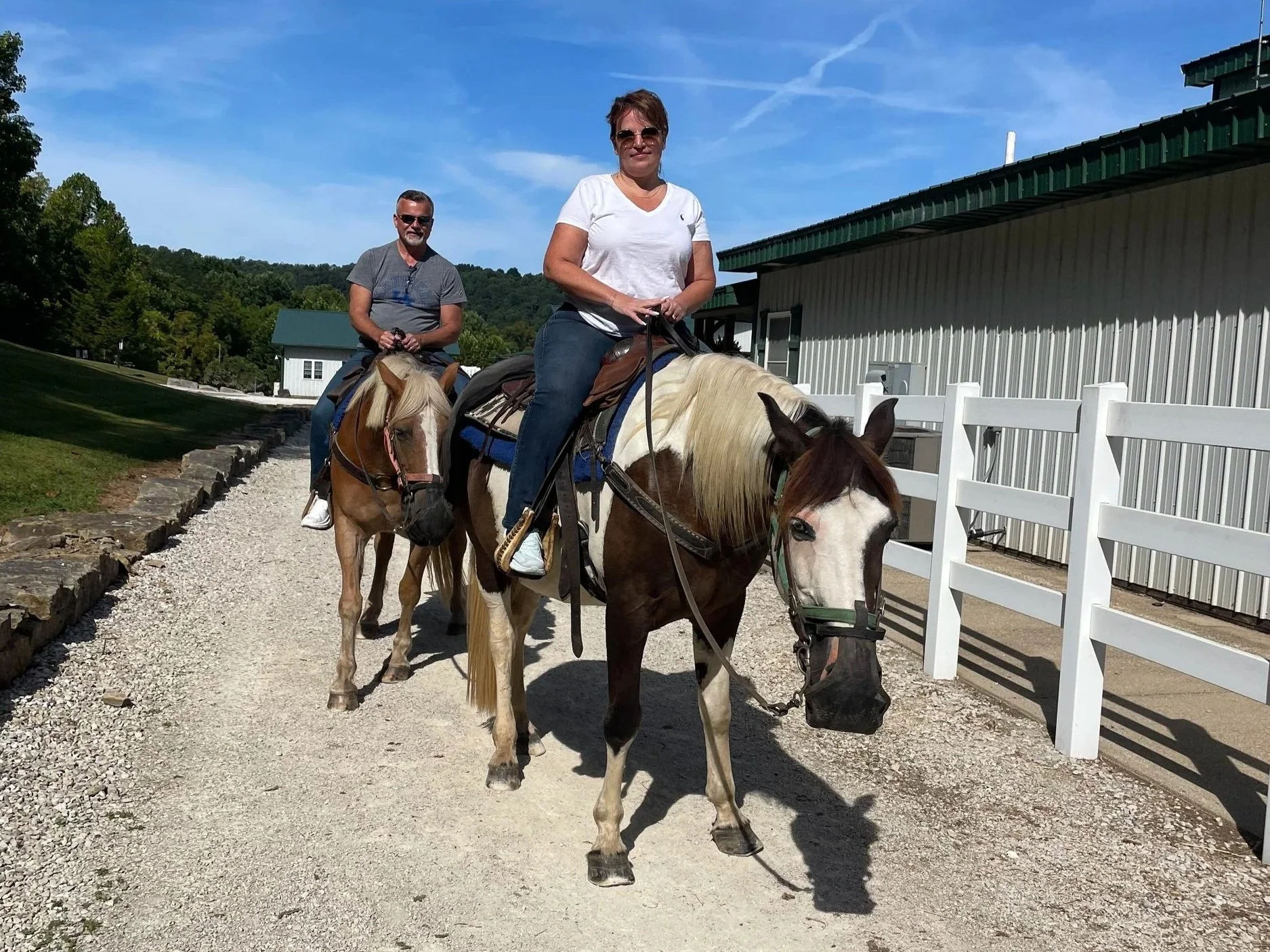 Horseback riding at the stables