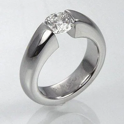 Custom solitaire ring with a round center stone.