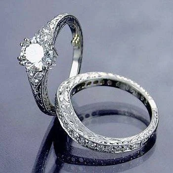 Custom ring set with engraved bands.