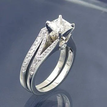 Custom ring design with a clear center stone.