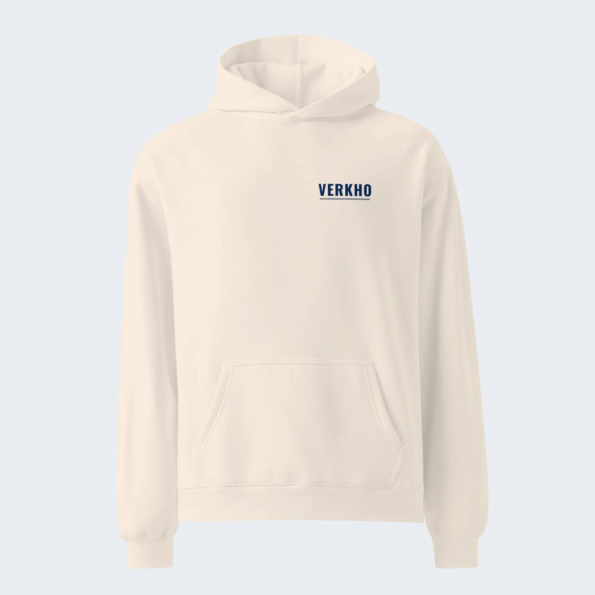 Block + Underline Hoodie · Verkho Badge Back