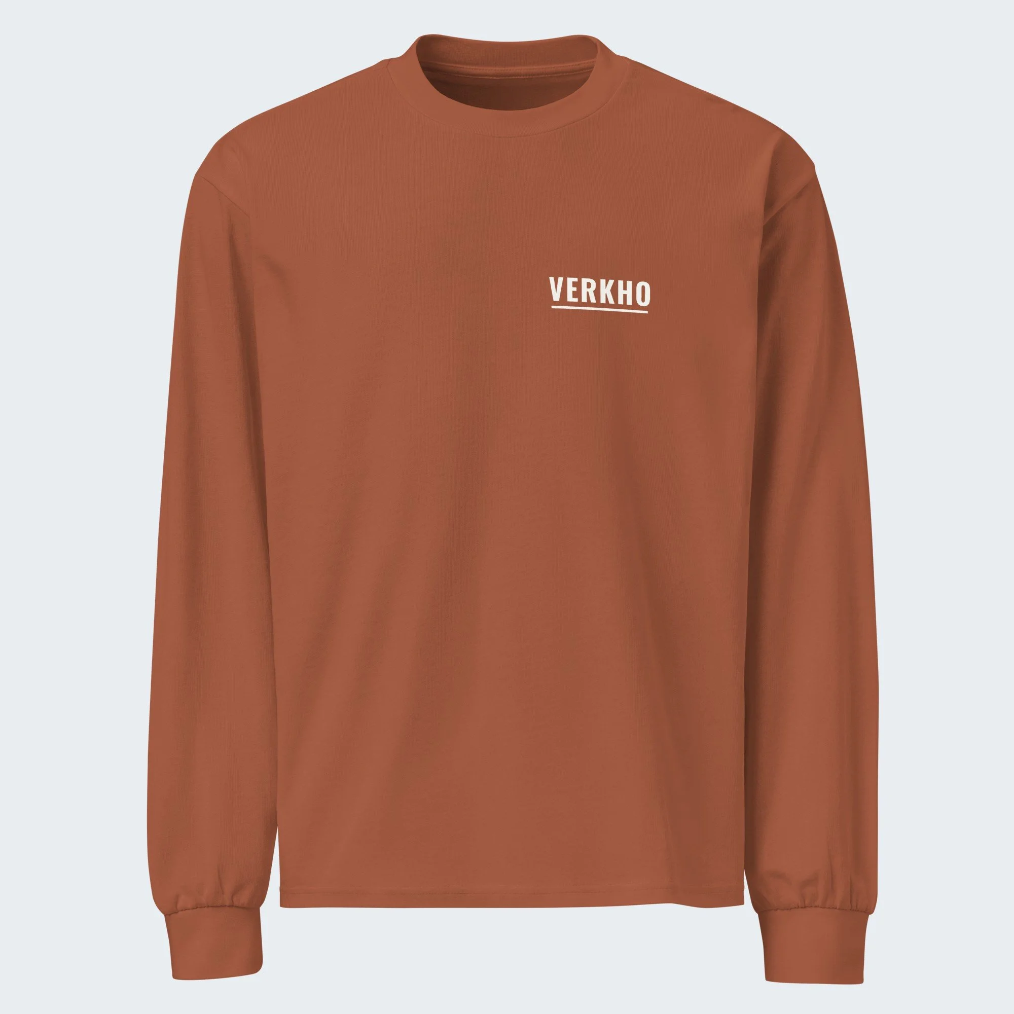 Block + Underline Long Sleeve Tee · Front & Back